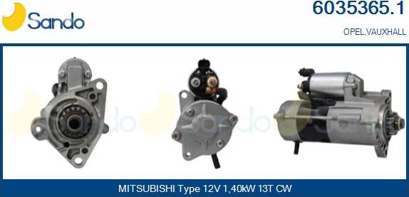 Sando 6035365.1 - Стартер autospares.lv