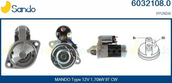 Sando 6032108.0 - Стартер autospares.lv