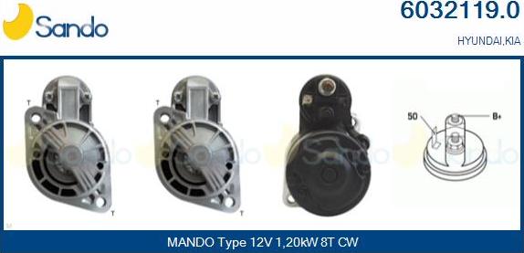 Sando 6032119.0 - Стартер autospares.lv