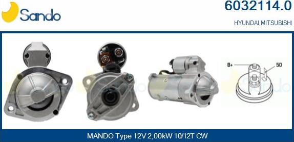 Sando 6032114.0 - Стартер autospares.lv