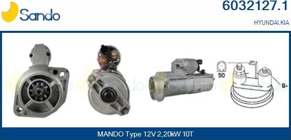 Sando 6032127.1 - Стартер autospares.lv