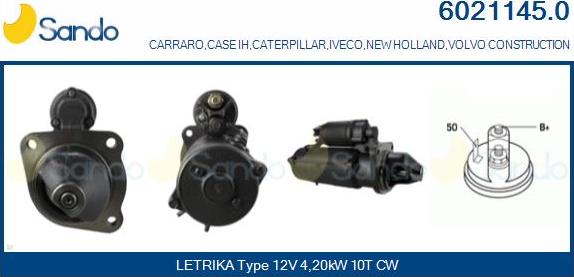 Sando 6021145.0 - Стартер autospares.lv