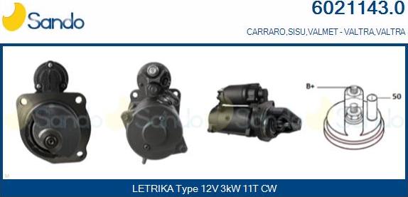 Sando 6021143.0 - Стартер autospares.lv