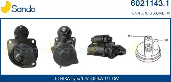 Sando 6021143.1 - Стартер autospares.lv