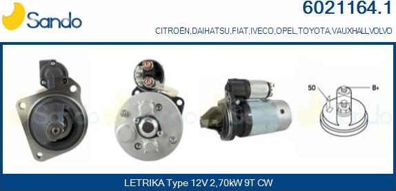 Sando 6021164.1 - Стартер autospares.lv