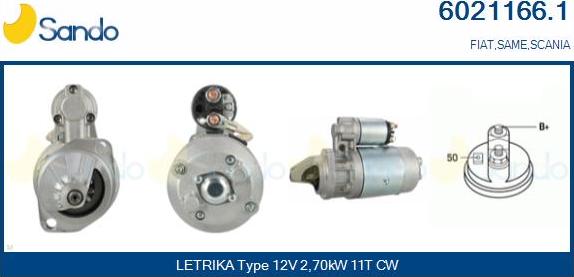 Sando 6021166.1 - Стартер autospares.lv