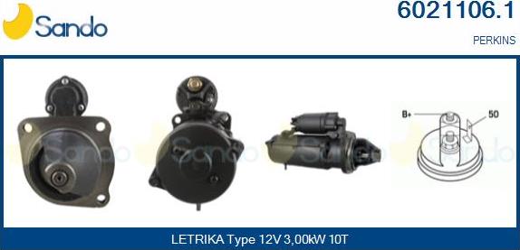 Sando 6021106.1 - Стартер autospares.lv