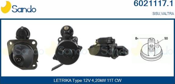 Sando 6021117.1 - Стартер autospares.lv