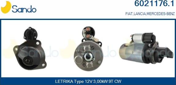 Sando 6021176.1 - Стартер autospares.lv