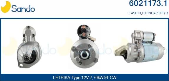 Sando 6021173.1 - Стартер autospares.lv