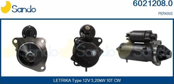 Sando 6021208.0 - Стартер autospares.lv