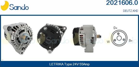 Sando 2021606.0 - Генератор autospares.lv