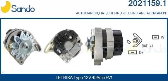 Sando 2021159.1 - Генератор autospares.lv