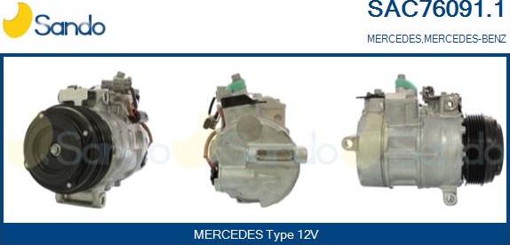 Sando SAC76091.1 - Компрессор кондиционера autospares.lv