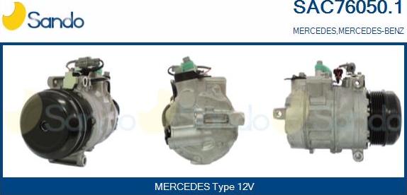 Sando SAC76050.1 - Компрессор кондиционера autospares.lv