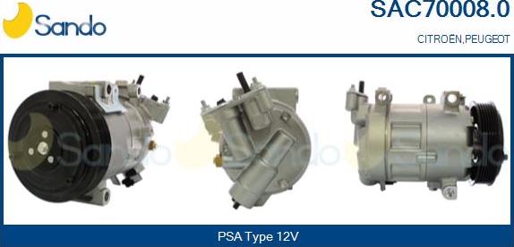 Sando SAC70008.0 - Компрессор кондиционера autospares.lv