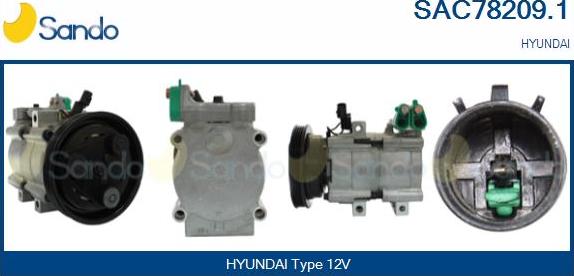 Sando SAC78209.1 - Компрессор кондиционера autospares.lv