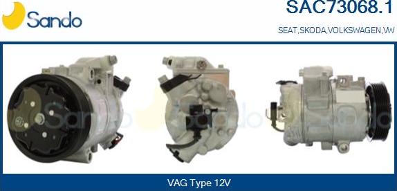 Sando SAC73068.1 - Компрессор кондиционера autospares.lv