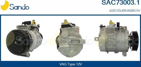 Sando SAC73003.1 - Компрессор кондиционера autospares.lv