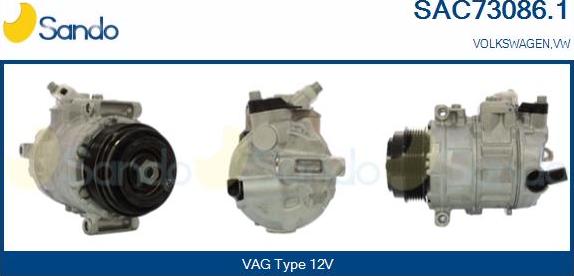 Sando SAC73086.1 - Компрессор кондиционера autospares.lv