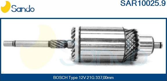 Sando SAR10025.9 - Якорь, стартер autospares.lv