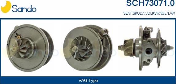 Sando SCH73071.0 - Картридж турбины, группа корпуса компрессора autospares.lv