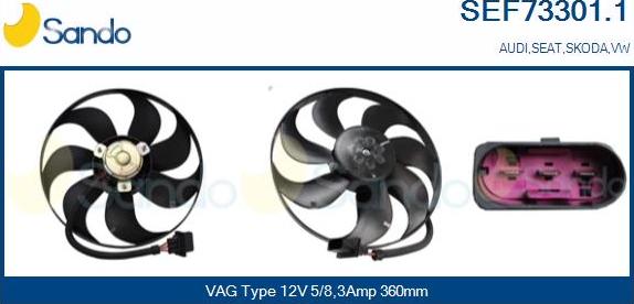 Sando SEF73301.1 - Вентилятор, охлаждение двигателя autospares.lv