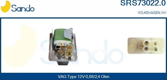 Sando SRS73022.0 - Сопротивление, реле, вентилятор салона autospares.lv