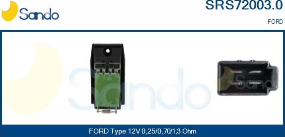 Sando SRS72003.0 - Сопротивление, реле, вентилятор салона autospares.lv