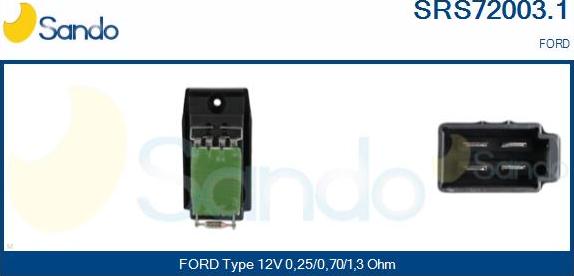 Sando SRS72003.1 - Сопротивление, реле, вентилятор салона autospares.lv