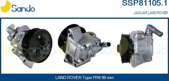 Sando SSP81105.1 - Гидравлический насос, рулевое управление, ГУР autospares.lv