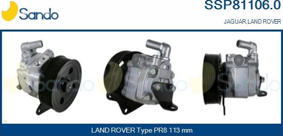 Sando SSP81106.0 - Гидравлический насос, рулевое управление, ГУР autospares.lv