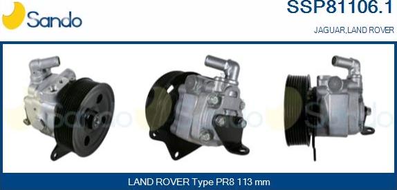 Sando SSP81106.1 - Гидравлический насос, рулевое управление, ГУР autospares.lv