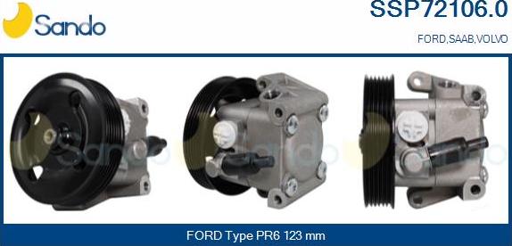 Sando SSP72106.0 - Гидравлический насос, рулевое управление, ГУР autospares.lv