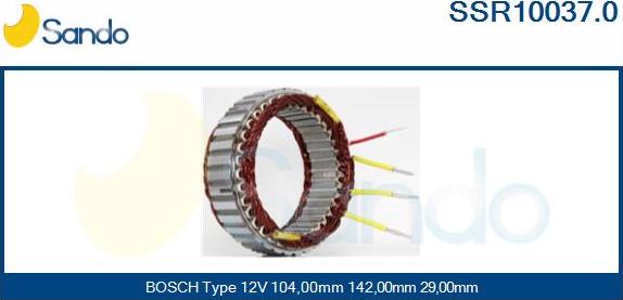 Sando SSR10037.0 - Статор, генератор autospares.lv