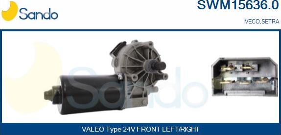 Sando SWM15636.0 - Двигатель стеклоочистителя autospares.lv