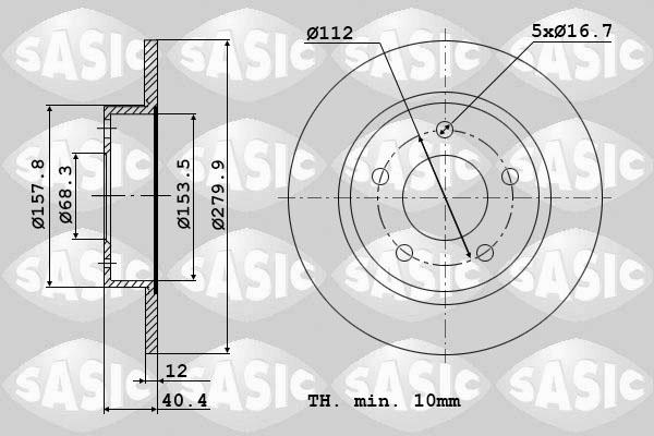 Sasic 9004906J - Тормозной диск autospares.lv