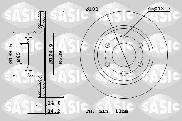 Sasic 9004901J - Тормозной диск autospares.lv