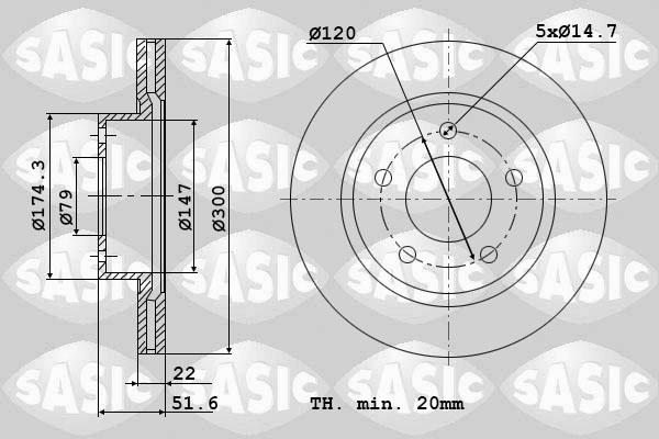 Sasic 9004910J - Тормозной диск autospares.lv