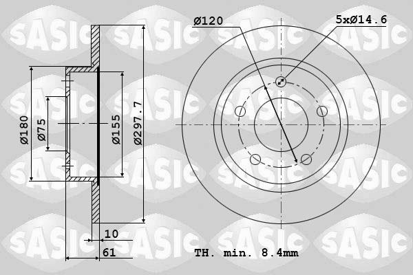 Sasic 9004498J - Тормозной диск autospares.lv