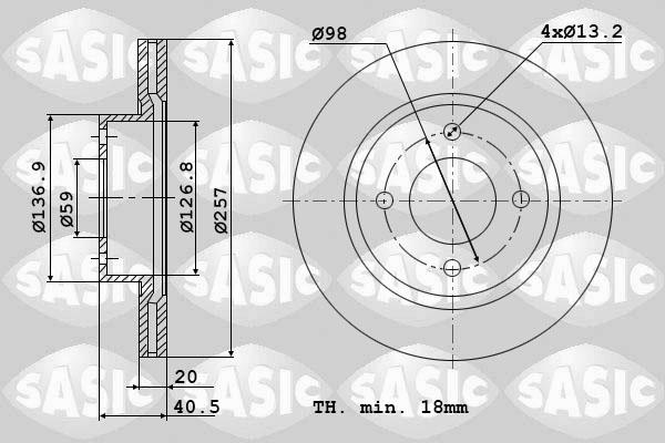 Sasic 9004455J - Тормозной диск autospares.lv