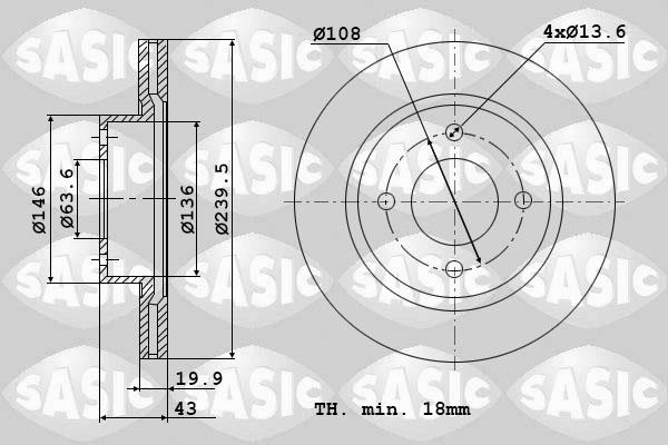 Sasic 9004401J - Тормозной диск autospares.lv