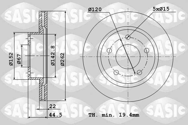 Sasic 9004417J - Тормозной диск autospares.lv