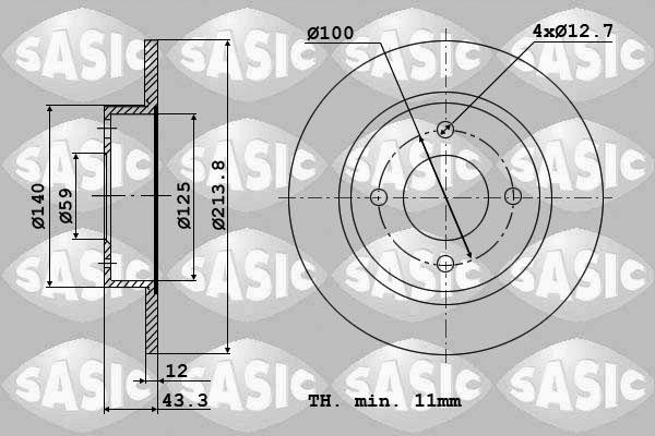 Sasic 9004566J - Тормозной диск autospares.lv
