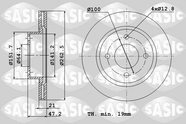 Sasic 9004533J - Тормозной диск autospares.lv