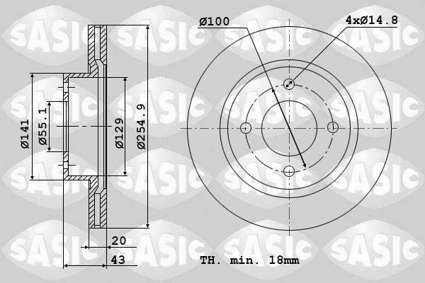 Sasic 9004897J - Тормозной диск autospares.lv