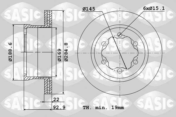 Sasic 9004843J - Тормозной диск autospares.lv