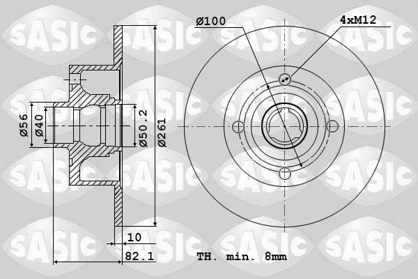 Sasic 9004866J - Тормозной диск autospares.lv