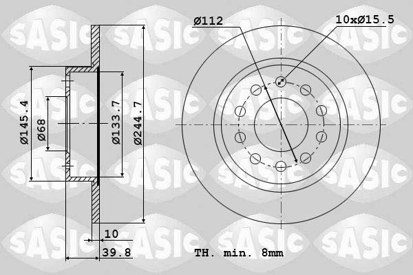 Sasic 9004803J - Тормозной диск autospares.lv