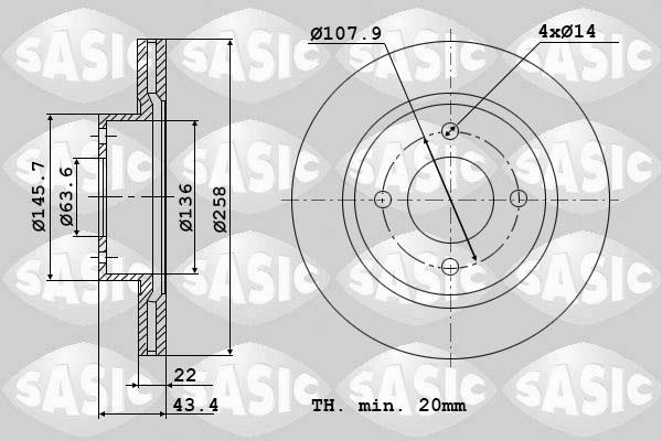 Sasic 9004817J - Тормозной диск autospares.lv